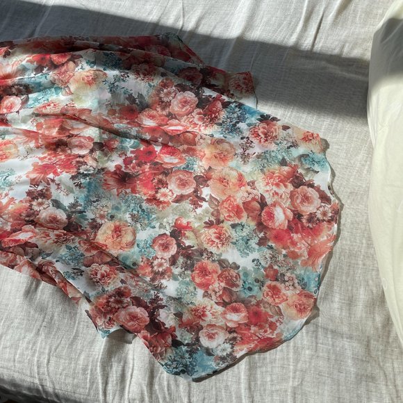 Forever 21 Pink Floral Asymmetrical Sleeveless Dress Small - Picture 10 of 11